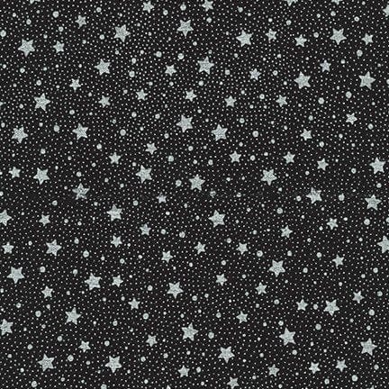 Holiday Flourish 13 SRKM 19259-181 Stars & Dots Onyx - Robert Kaufman