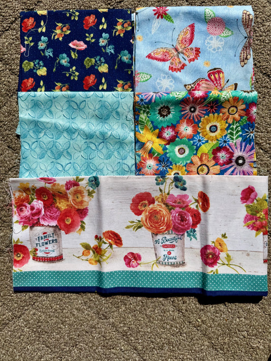 Flowers with Butterflies - 5- Fat Quarter Bundle
