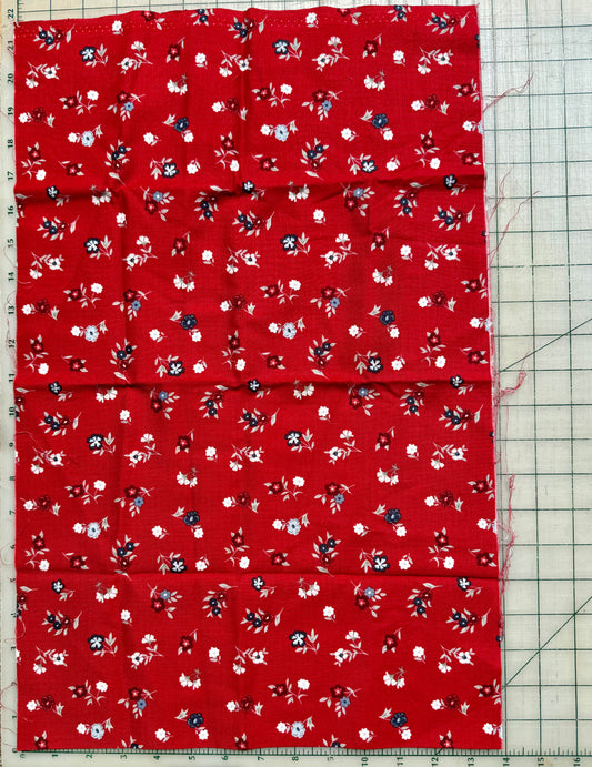 💥 Red, White , Blue Flowers – Final Act Fabric (13")