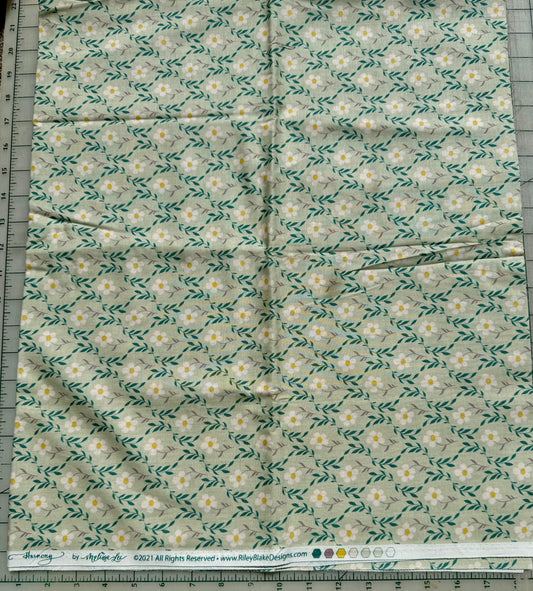 💥 Green with White Flowers – Final Act Fabric (35")
