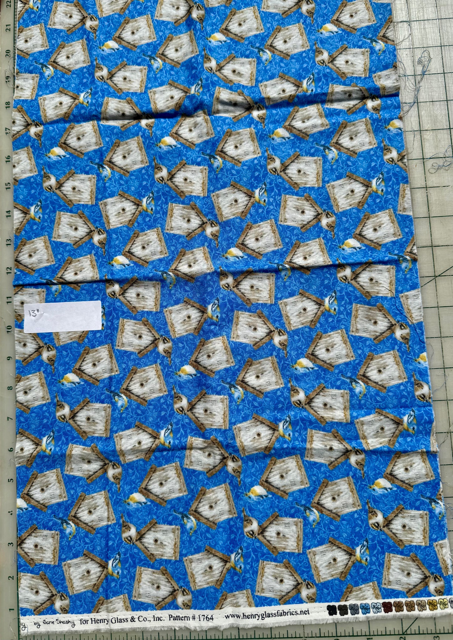🎪Blue Birdhouses – Final Act Fabric (13")