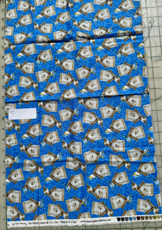 🎪Blue Birdhouses – Final Act Fabric (13")