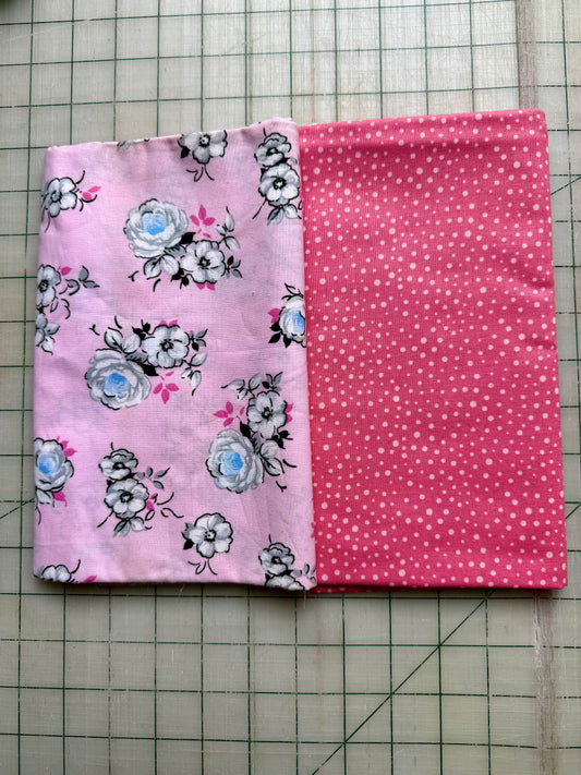 💥  Pink Flowers with Pink – Dynamic Duo 2 - 1-yard Cuts