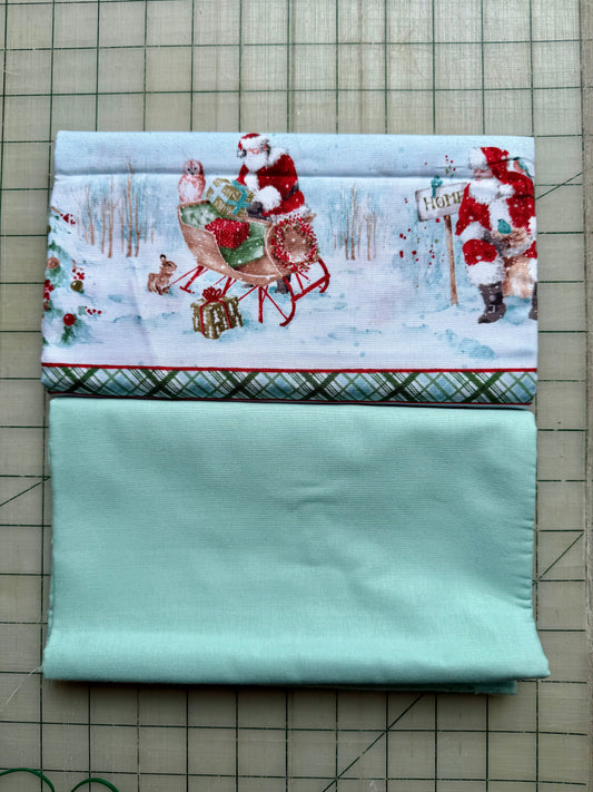 🌻 Santa with Teal – Dynamic Duo 2 - 1-yard Cuts