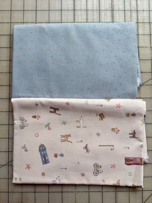 🌻 Whimsical with Light Blue – Dynamic Duo 2 - 1-yard Cuts