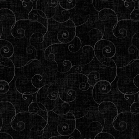 Whimsey Basic Swirls - Henry Glass - 8945-99 - Black Swirl