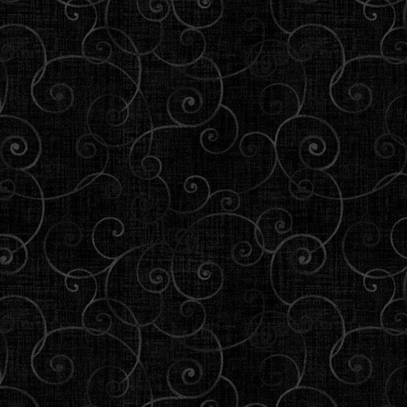 Whimsey Basic Swirls - Henry Glass - 8945-95 - Black Swirl