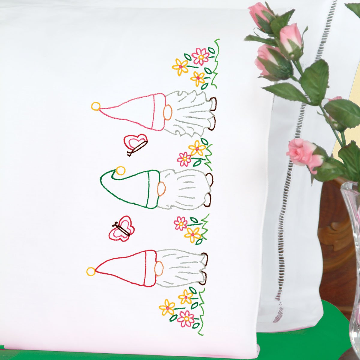 Gnomes Pillowcases Needleword - Norton House Quilting