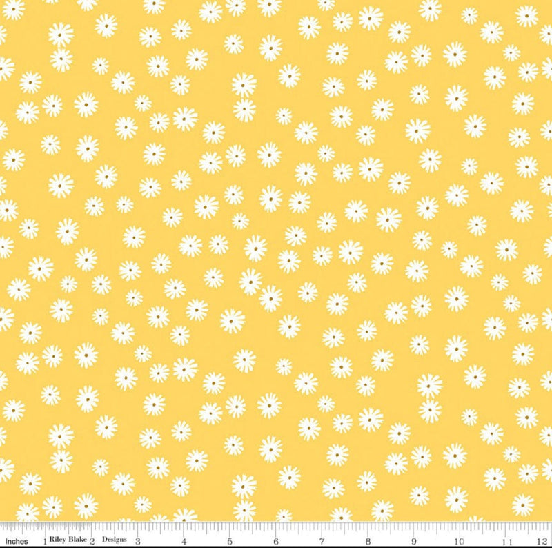 Flower Garden ||  Yellow Plaid ||   Riley Blake Designs