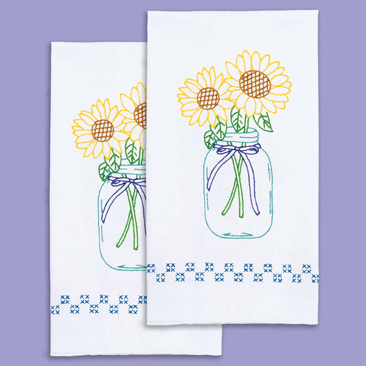 Sunflowers Decorative Hand Towels Needleword