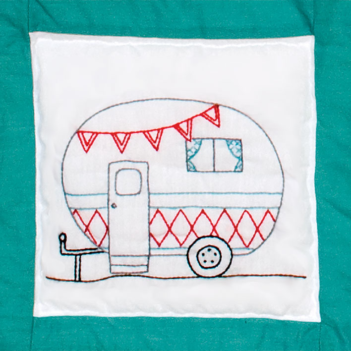 Blocks Happy Campers 9″ Theme Quilt Blocks Needleword