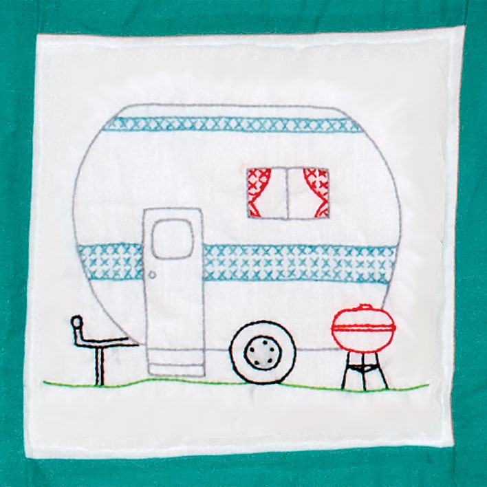 Blocks Happy Campers 9″ Theme Quilt Blocks Needleword