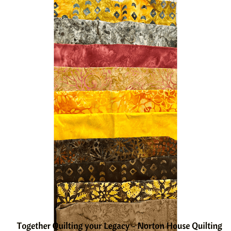 Bali (watercolor) Fat Quarter Fabric Bundle - Autumn