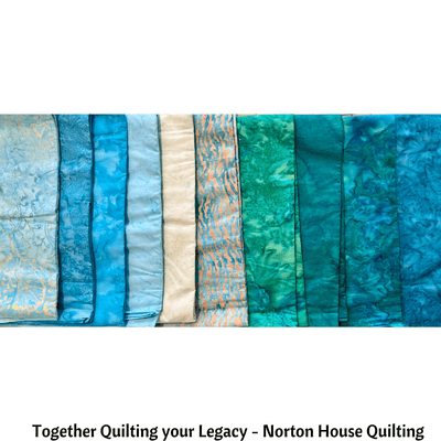 Bali (watercolor) Fat Quarter Fabric Bundle - Sky