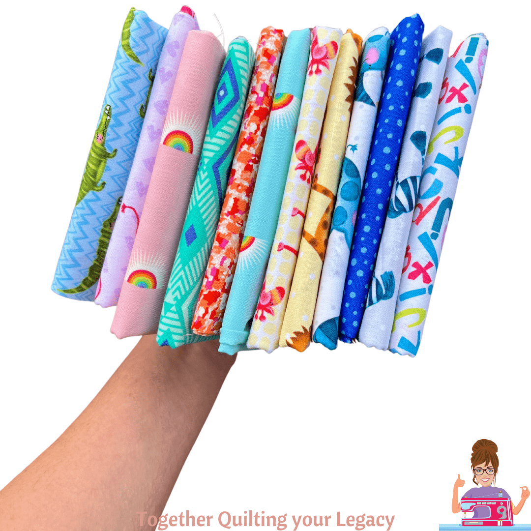 🌈🦓 Safari Celebration – 12 Fat Quarter Bundle (Bright & Cheerful Jungle-Inspired Prints)