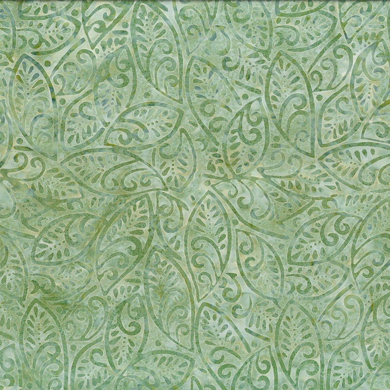 Lakeside - Green Large Leaves - Wilmington Prints Watercolor Fabrics