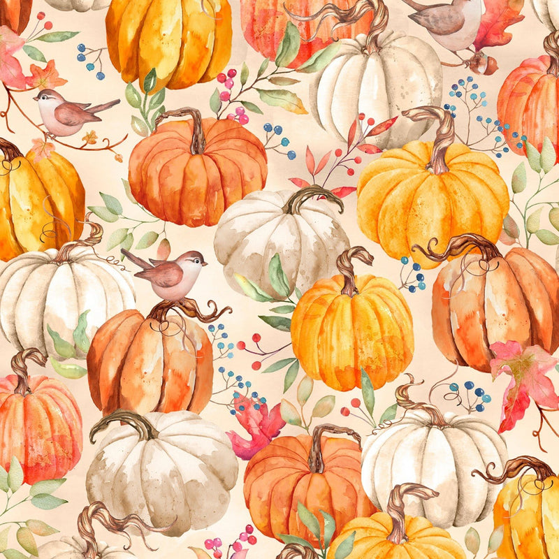 Tan Packed Pumpkins - 33864-287 - Wilmington Prints - Autumn in Vermont