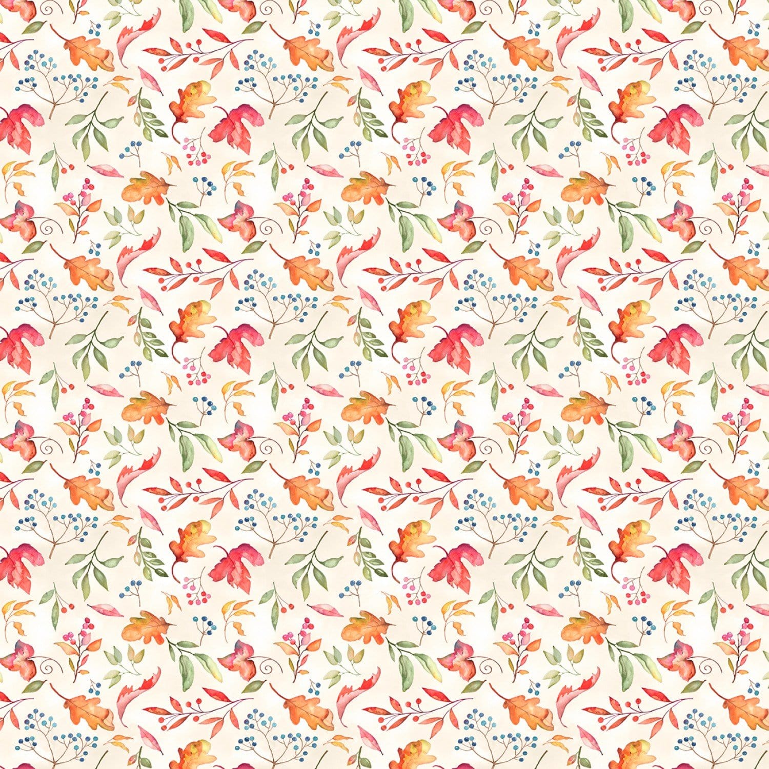 Ivory Leaves & Berries - 33867-187 - Wilmington Prints - Autumn in Vermont