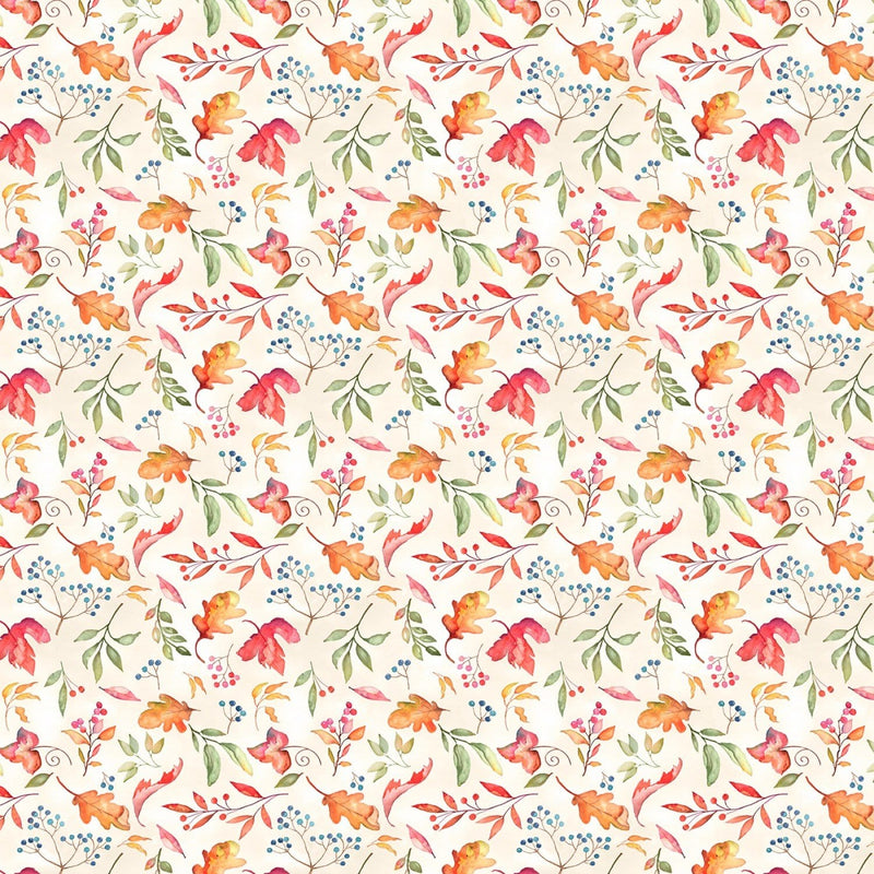 Ivory Leaves & Berries - 33867-187 - Wilmington Prints - Autumn in Vermont