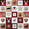 Multi 6in blocks of Rustic Winter Motifs Panel - 5868S-89 - Warm Winter Wishes - Studio E - Winter Christmas Fabrics