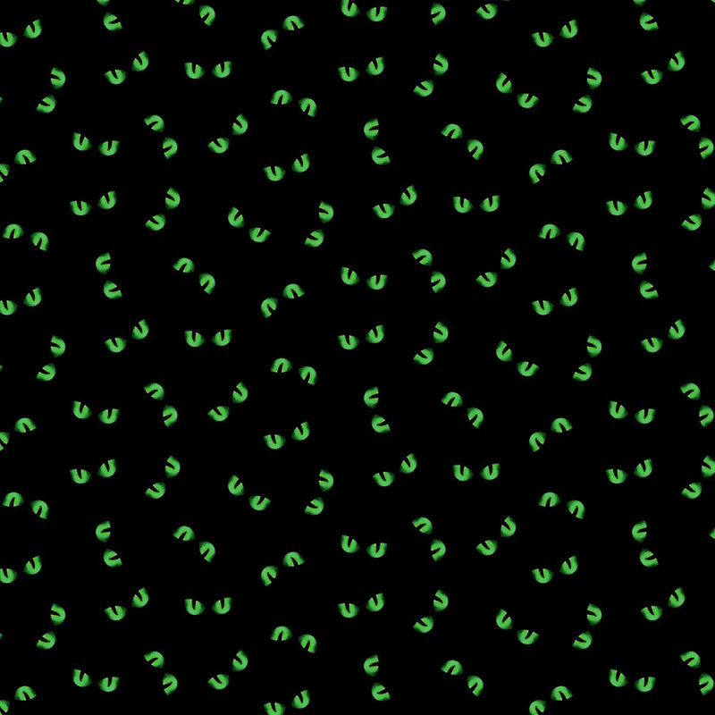 Black Cats Eyes - Michael Miller - Halloween Fabrics