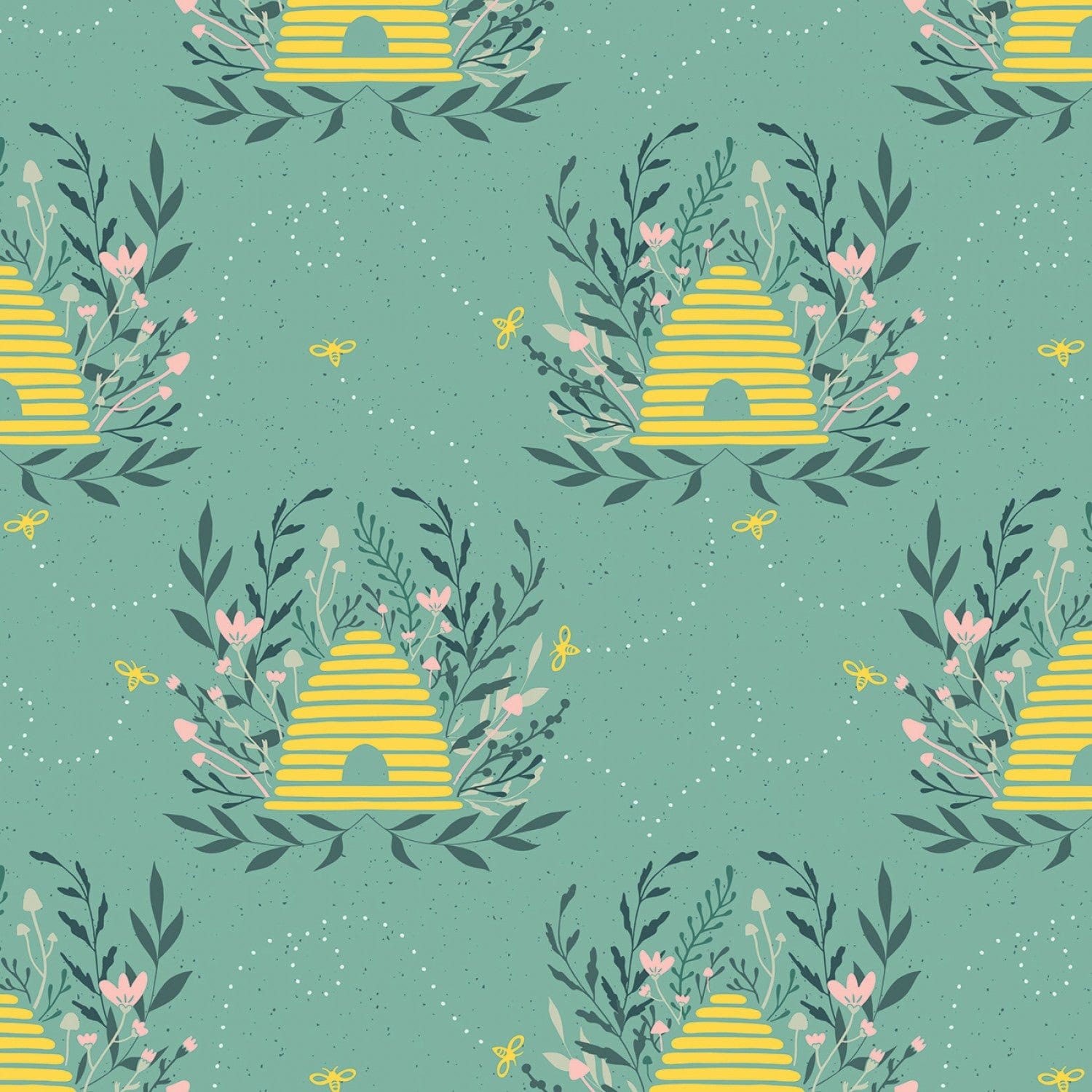 Harmony Main Seafoam - C11090-SEAFOAM -  Riley Blake - Flower Prints