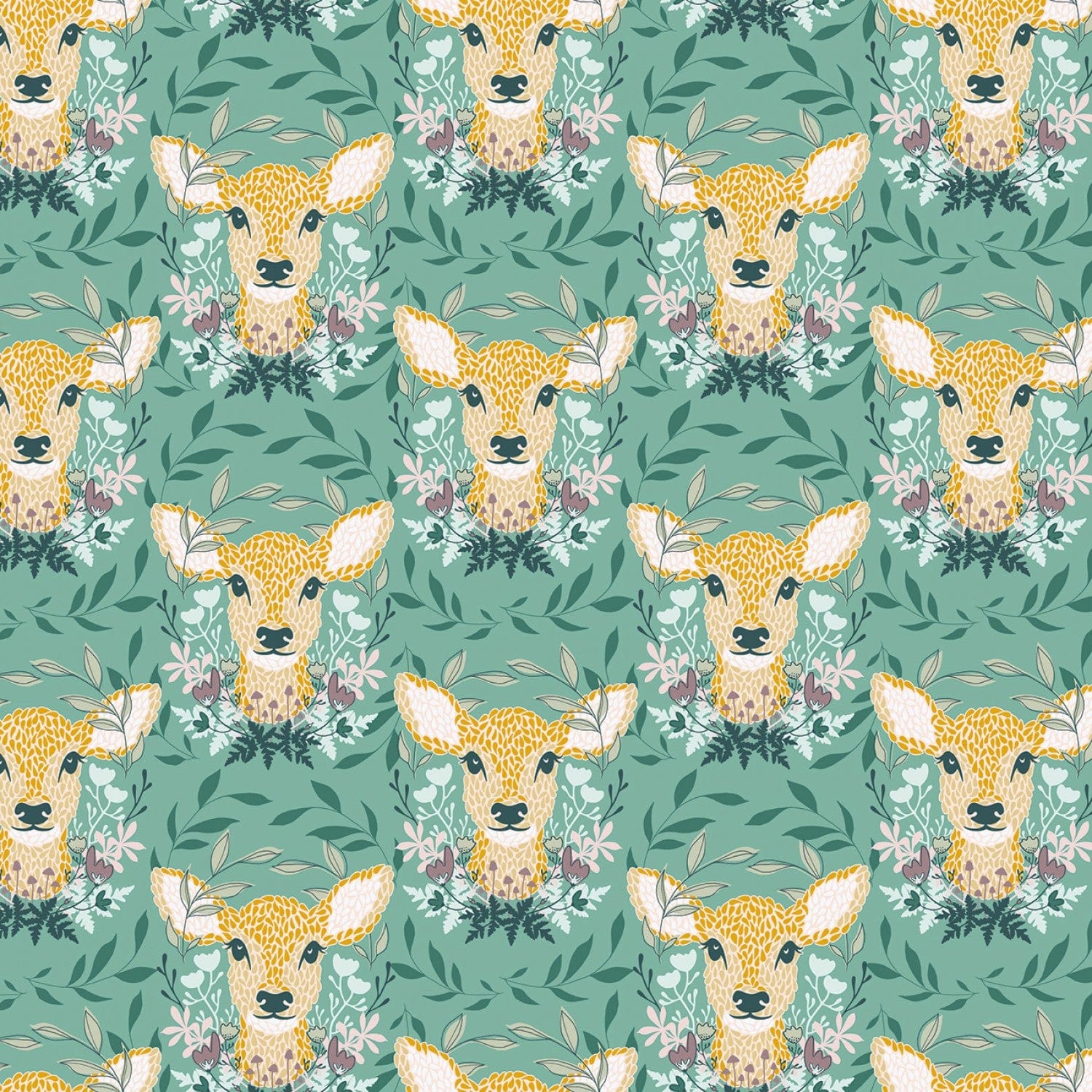 Harmony Oh Deer Seafoam - C11091-SEAFOAM -  Riley Blake - Flower Prints