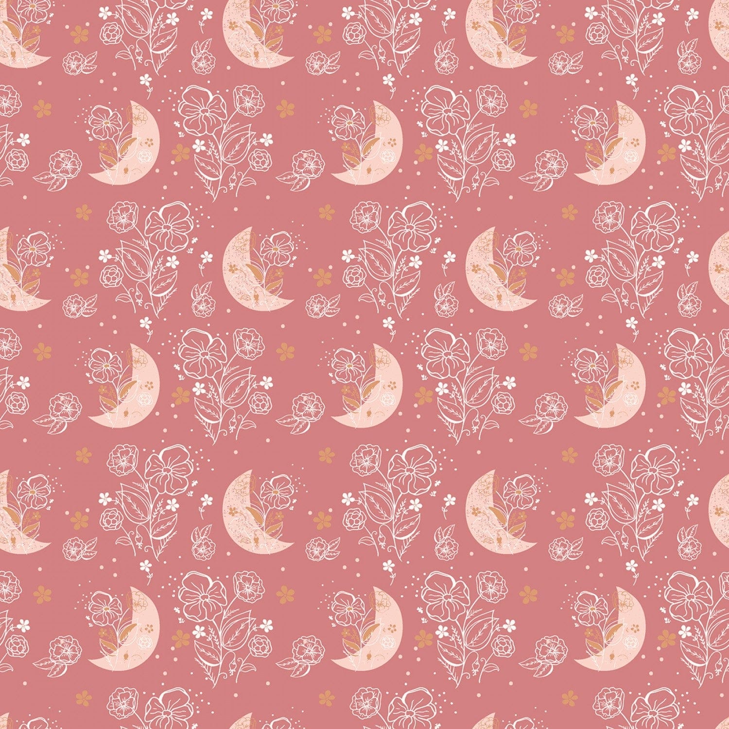 Beneath the Western Sky -  Moons - C11191R-DKPINK -  Riley Blake - Flower Prints