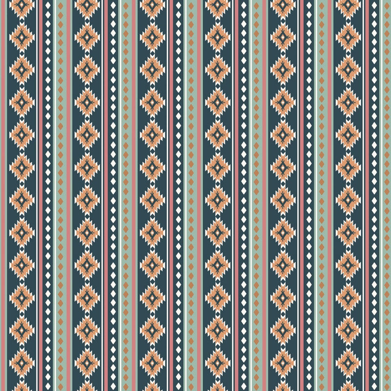 Beneath the Western Sky -  Stripes - C11193R-DKNAVY -  Riley Blake - Flower Prints
