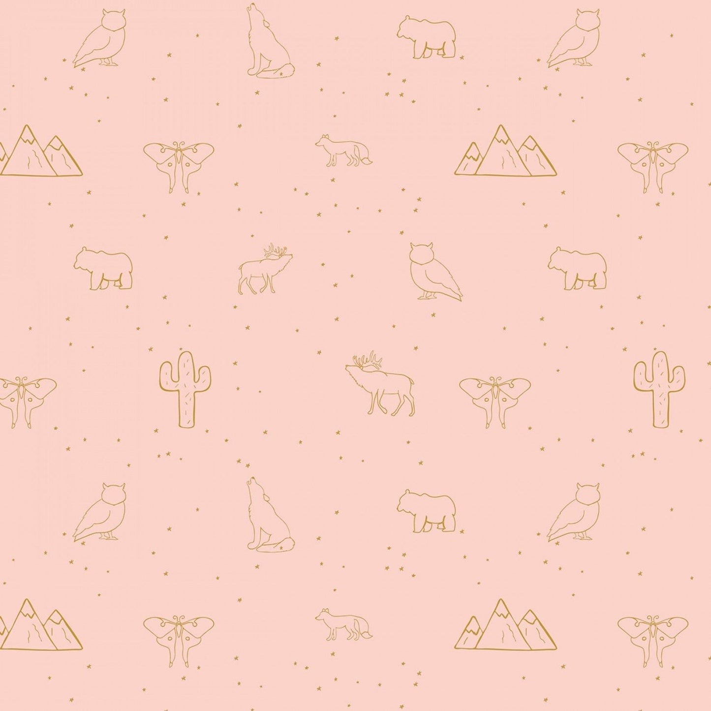 🪡 Beneath the Western Sky -  Starry Animals Pink - C11194R-PINK -  Riley Blake - Flower Prints