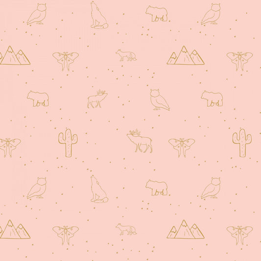 🪡 Beneath the Western Sky -  Starry Animals Pink - C11194R-PINK -  Riley Blake - Flower Prints