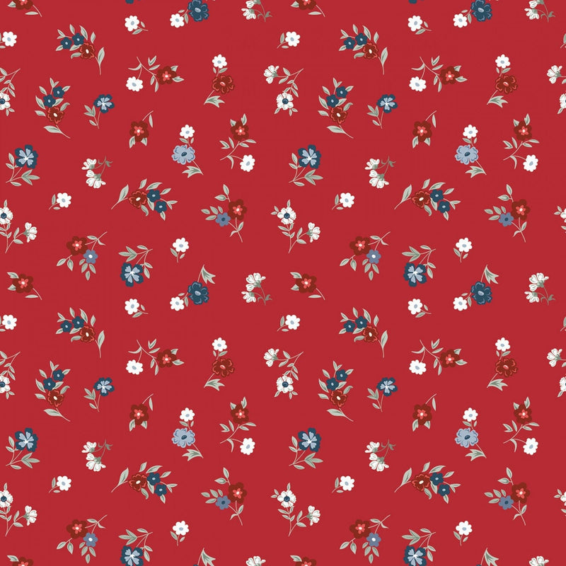 American Dream - Floral Red - C11932R-RED -  Riley Blake - Patriotic Prints