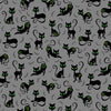 Grey Black Cat Crossing - Michael Miller - Halloween Fabrics