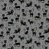 Grey Black Cat Crossing - Michael Miller - Halloween Fabrics
