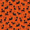 Orange Black Cat Crossing - Michael Miller - Halloween Fabrics