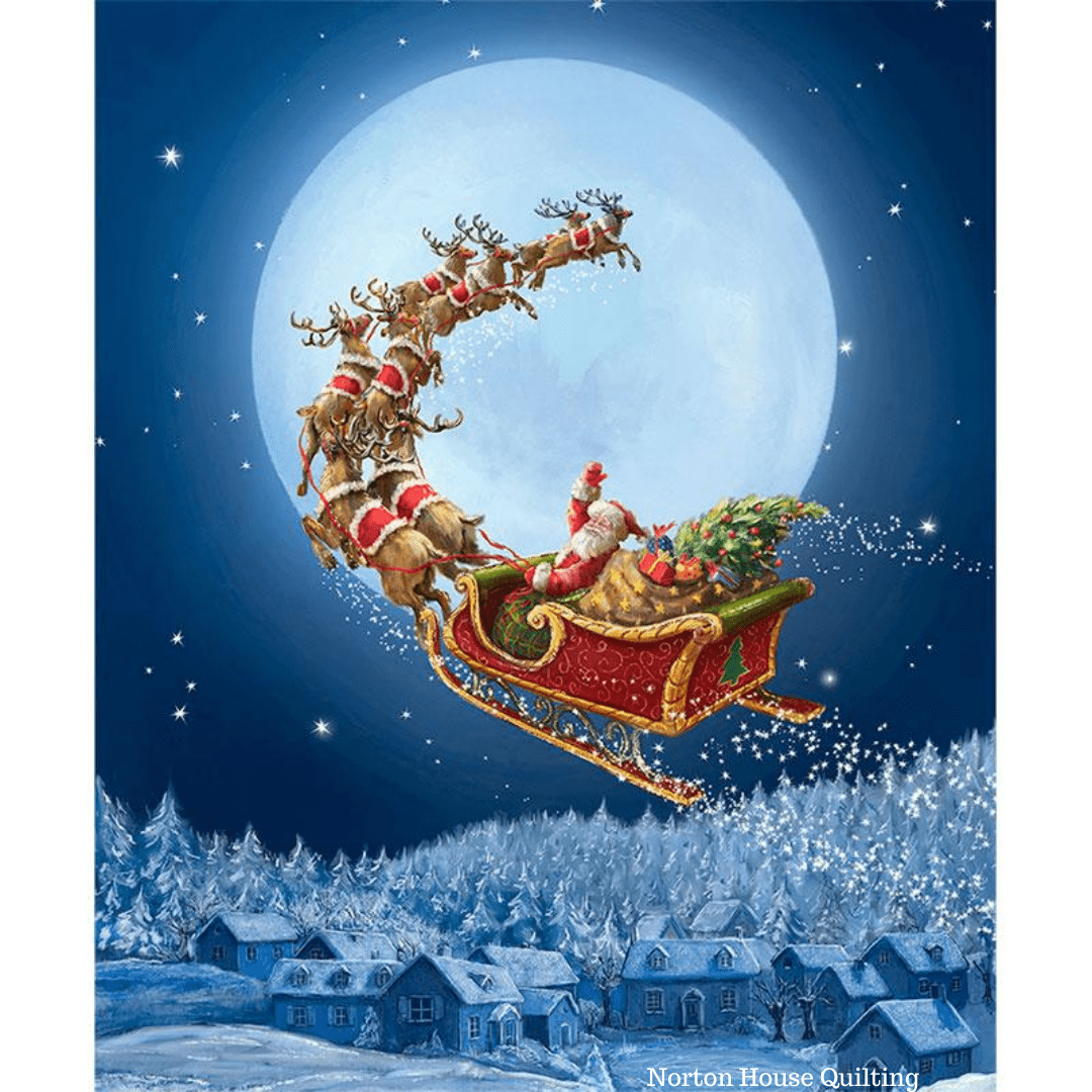 Christmas Time Is Here - Santa Flying - Panel