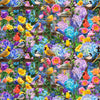 Hydrangea Garden - Cobalt Collage Digitally Printed - 5893-77 - Studio E - Flower Prints