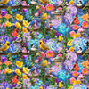 Hydrangea Garden - Cobalt Collage Digitally Printed - 5893-77 - Studio E - Flower Prints