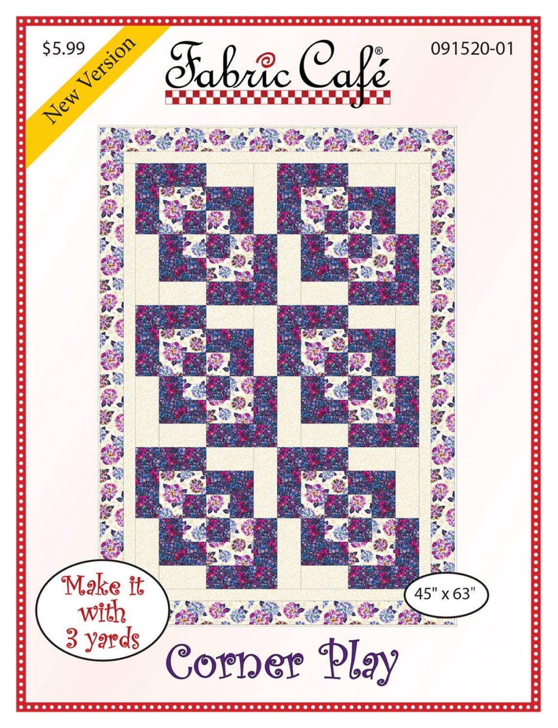 Corner Play Pattern - 3-yard Quilt - Fabric Cafe
