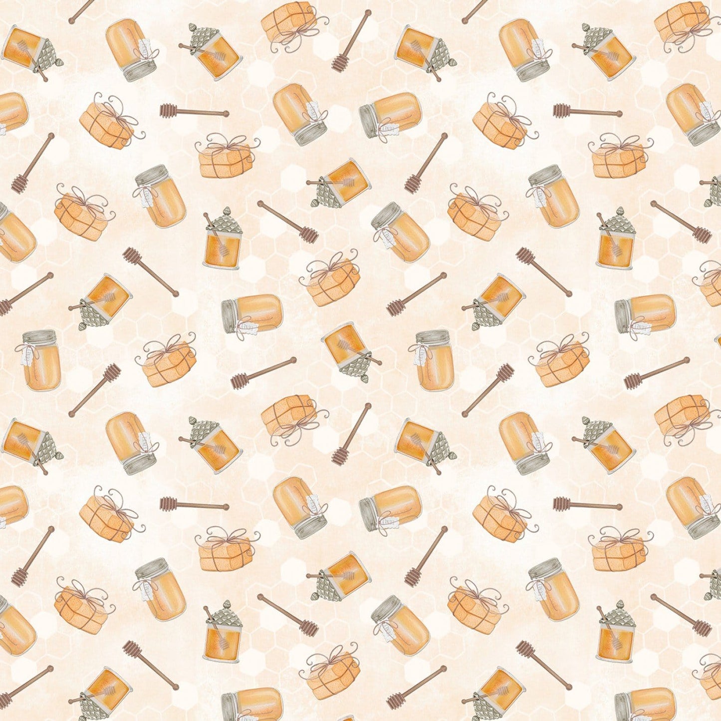 The Art of Beekeeping - Cream Honey Jar Toss  - 27608-282 - Wilmington Prints