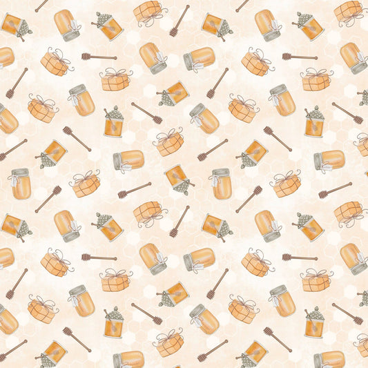 The Art of Beekeeping - Cream Honey Jar Toss  - 27608-282 - Wilmington Prints