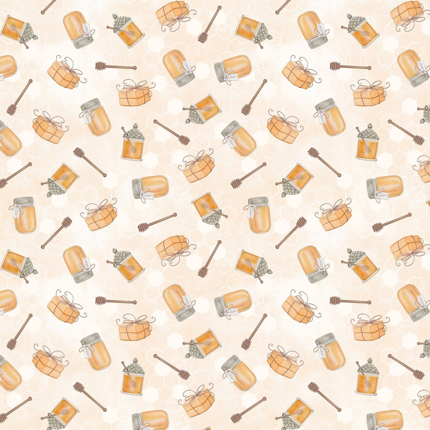 The Art of Beekeeping - Cream Honey Jar Toss  - 27608-282 - Wilmington Prints