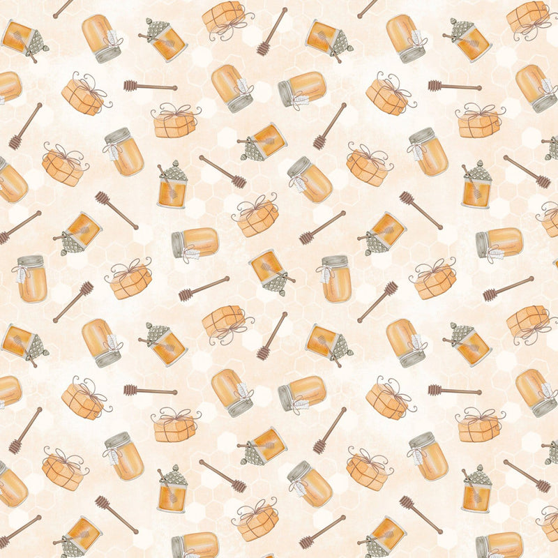 The Art of Beekeeping - Cream Honey Jar Toss  - 27608-282 - Wilmington Prints