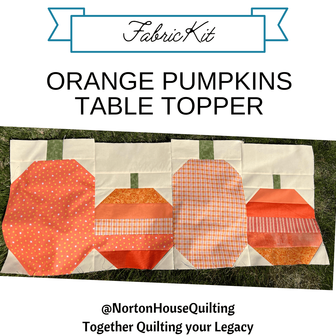 Orange Pumpkins Table Topper - Pumpkin Hollow Pattern Fabric Kit