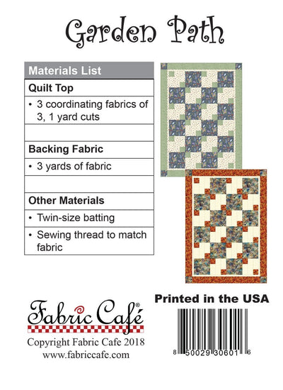 Garden Path Pattern - 3-yard Quilt - Fabric Cafe