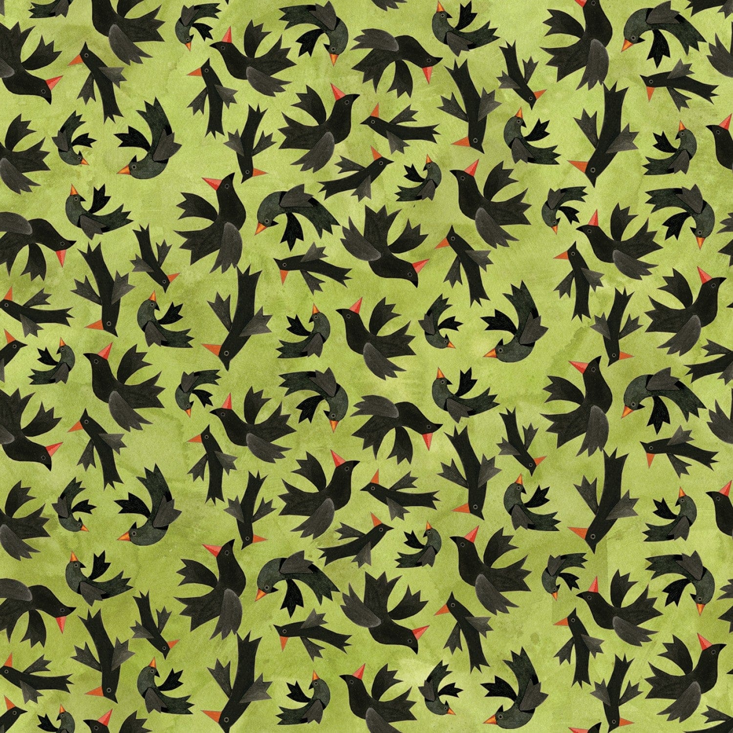 Halloween Whimsy - Birds Green -  Riley Blake - Halloween