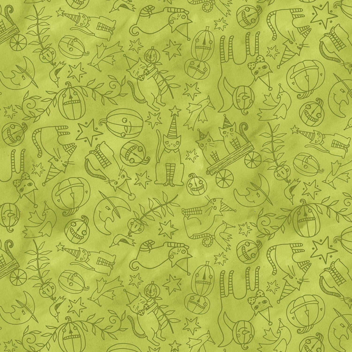 Halloween Whimsy -  Icons Green -  Riley Blake - Halloween