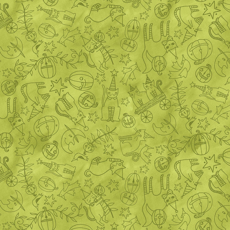 Halloween Whimsy -  Icons Green -  Riley Blake - Halloween