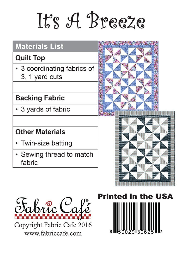 Its A Breeze Pattern - 3-yard Quilt - Fabric Cafe