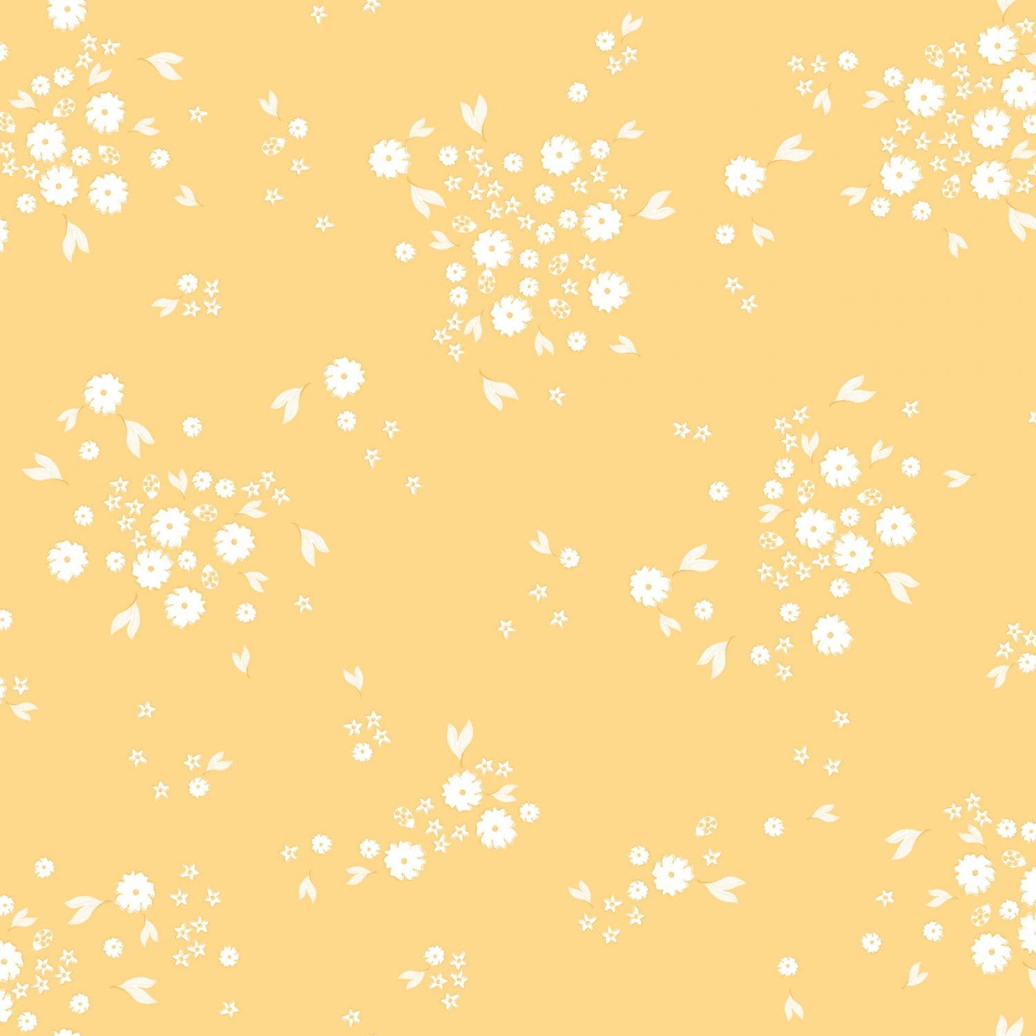 Ladybug Mania - Light Gold Small Floral- Y3176-67 - Clothworks - Kids Prints - Flower